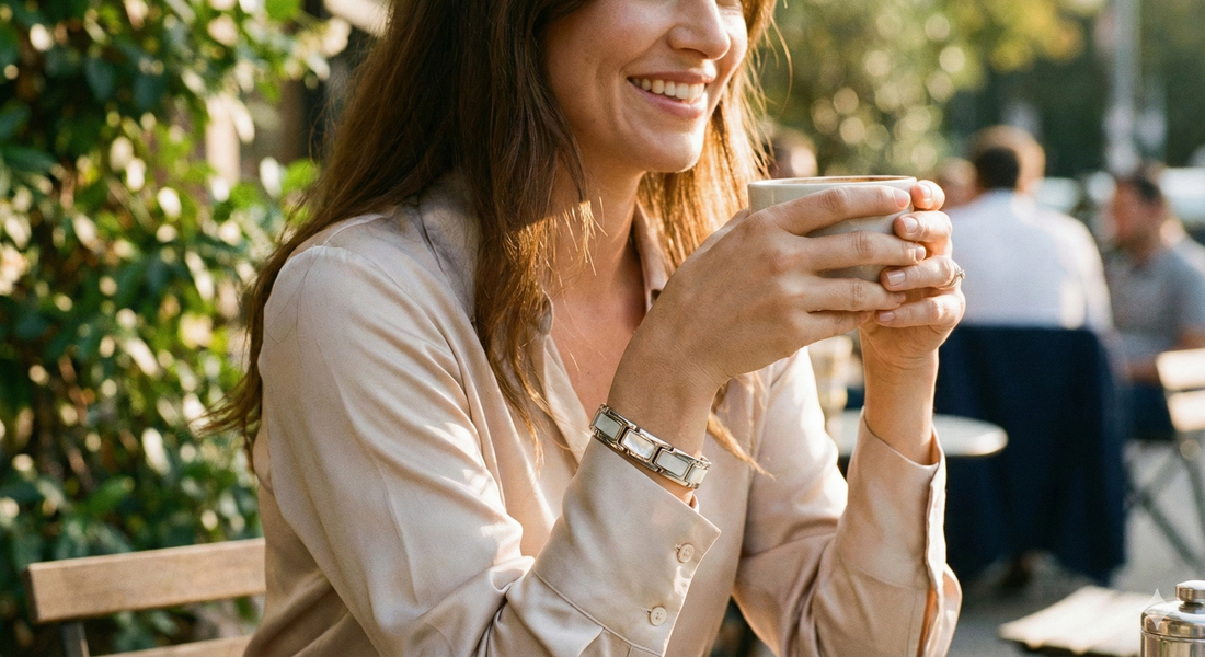 Magnetic bracelet trend 2026 - stylish copper magnetic bracelet on wrist