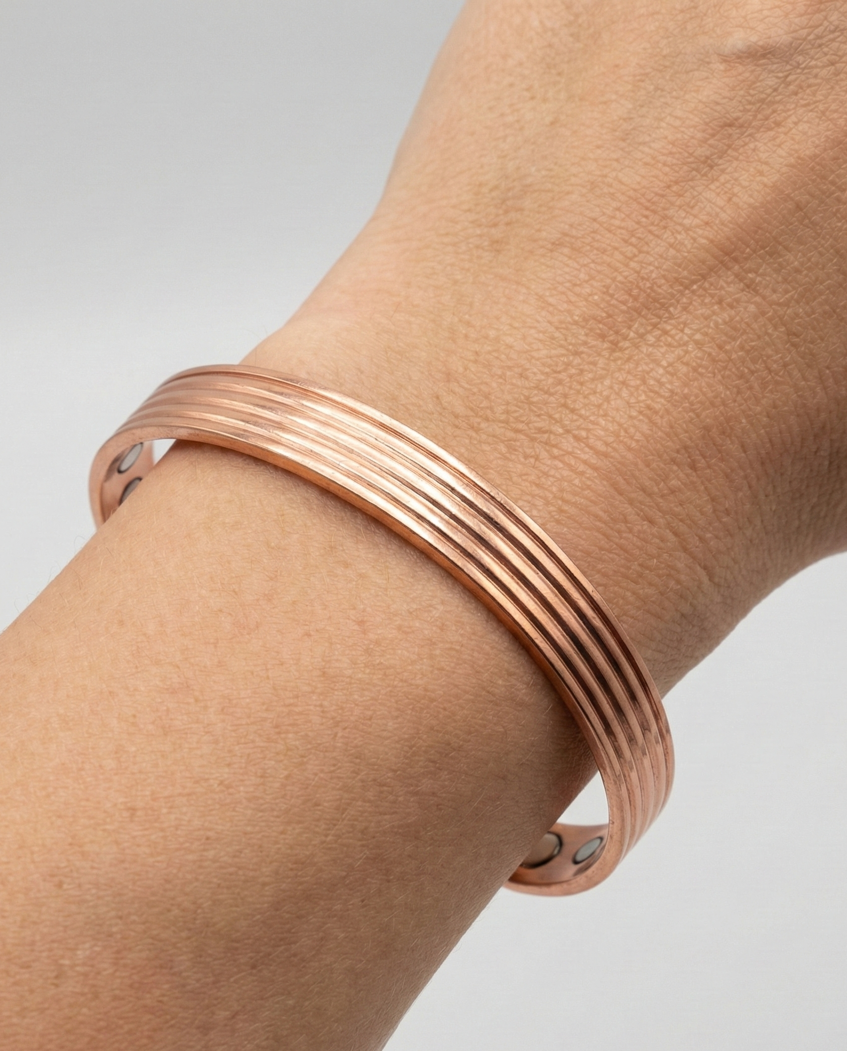 Copper Magnetic Bracelet Arthritis Men Women Adjustable Cuff & Ring Set Roman