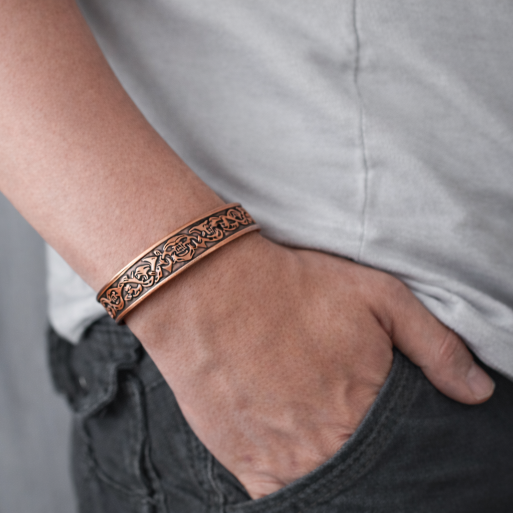 Pure Copper Magnetic Bracelet - Solid Copper Arthritis Pain Therapy Energy Cuff