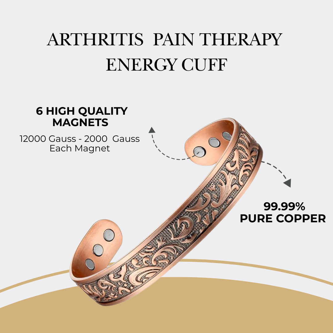 Magnetic Bracelet - Solid Copper Arthritis Pain Therapy Energy Cuff