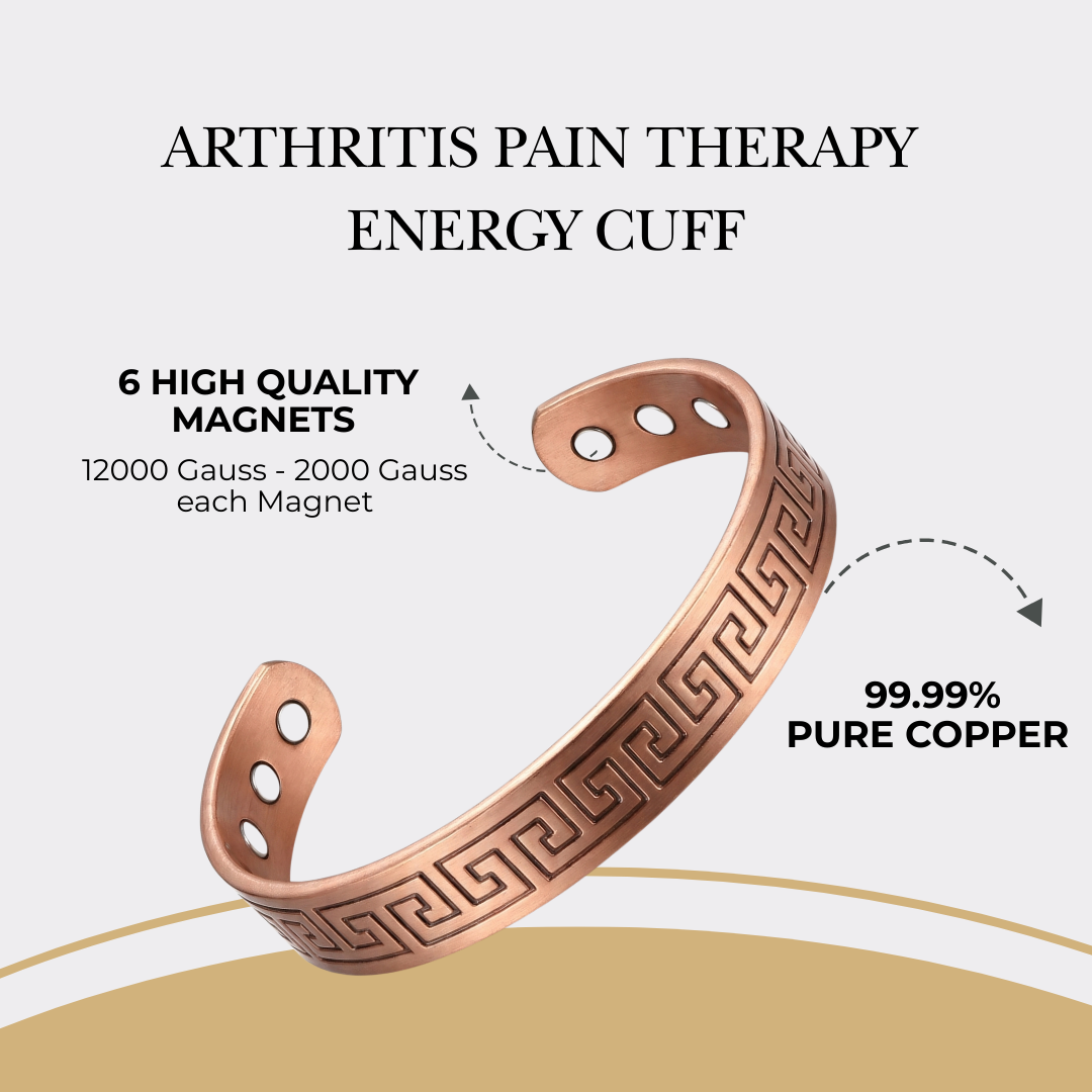 Pure Copper Magnetic Bracelet & Ring Set Arthritis Therapy Men Women Cuff Maze