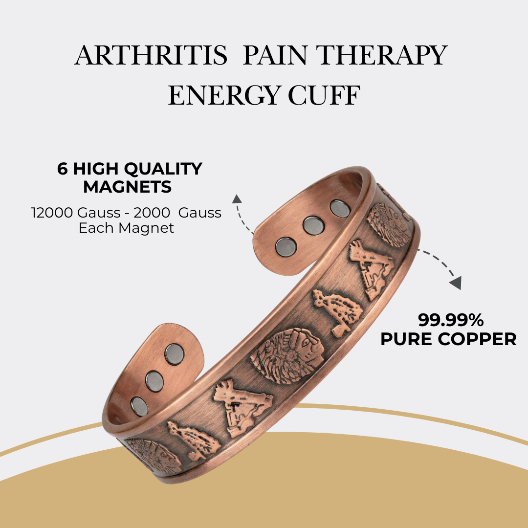 Pure Copper Magnetic Bracelet - Solid Copper Arthritis Pain Therapy Energy Cuff