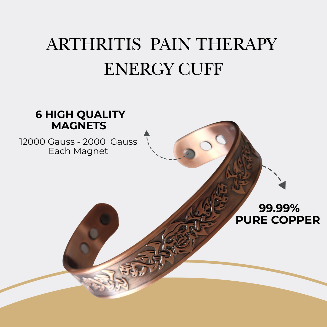 Pure Copper Magnetic Bracelet - Solid Copper Arthritis Pain Therapy Energy Cuff
